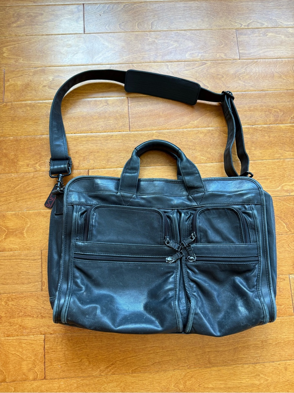 Tumi Alpha Black Napa Leather Briefcase Rare Vintage Piece Great Patina Attaché